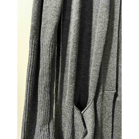 Magaschoni Cashmere Blend Long Open Front Cardigan long Gray Size S A001379 - Picture 3 of 7